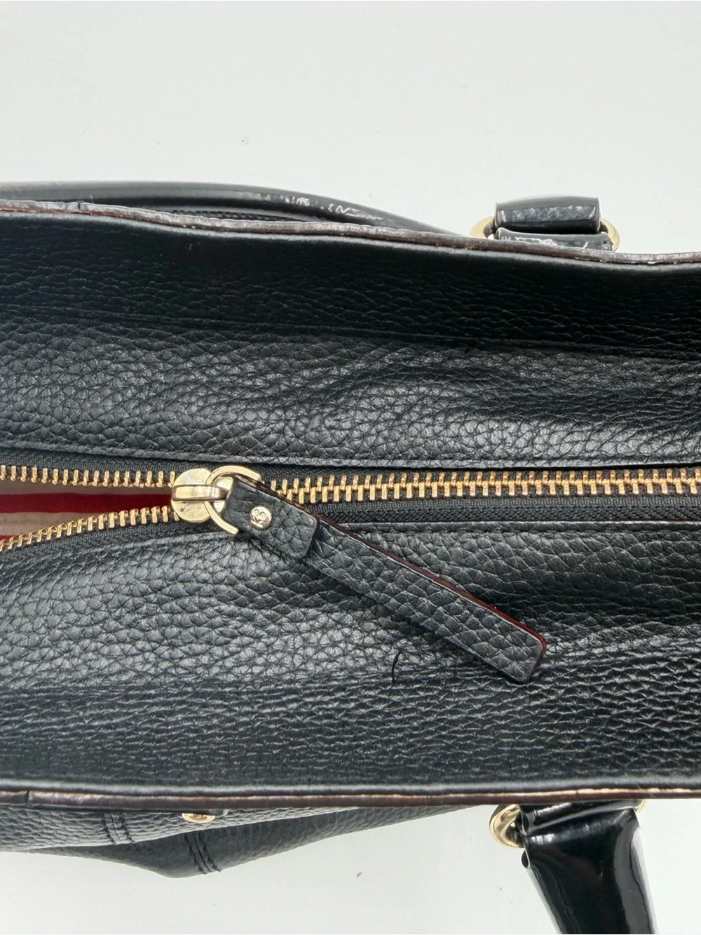 Kate Spade Pebbled Leather Hobo Handbag Purse Black Double Handle Zip Top